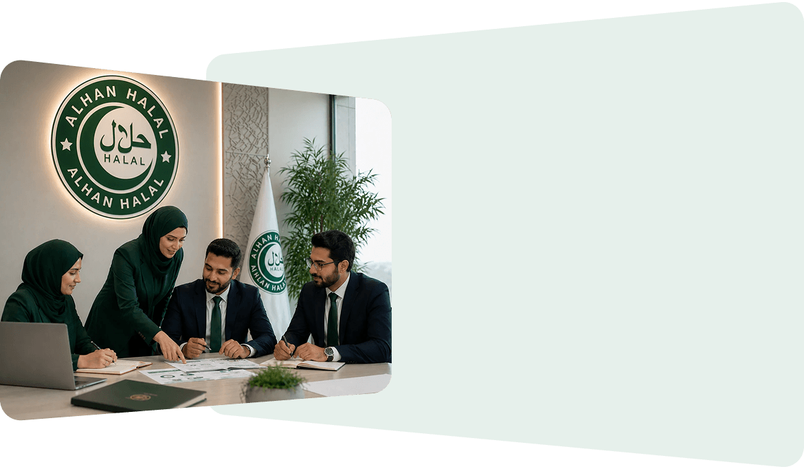 Alhan Halal team at meeting table