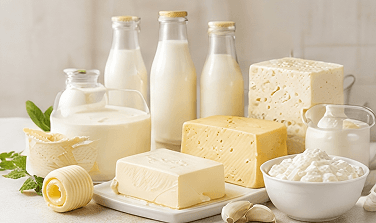Halal dairy products including milk and cheese