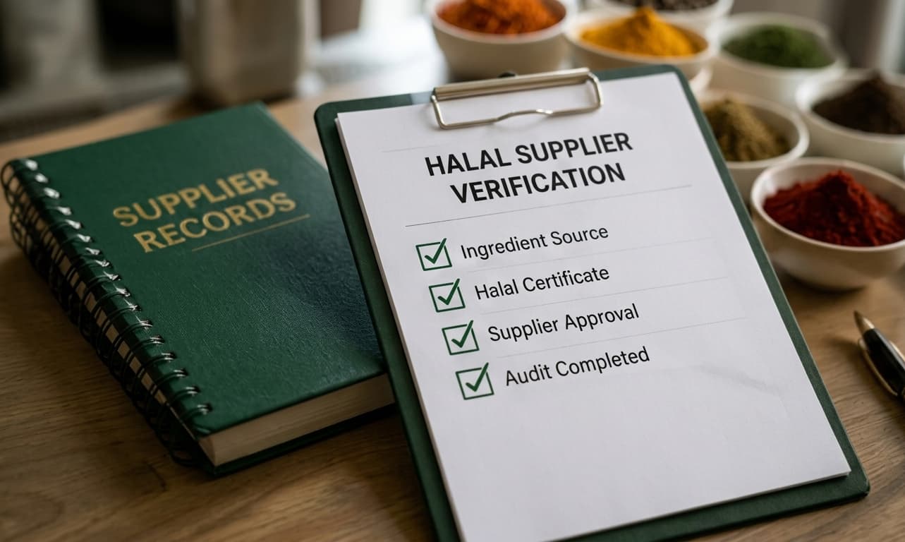 Halal supplier verification checklist and supplier records