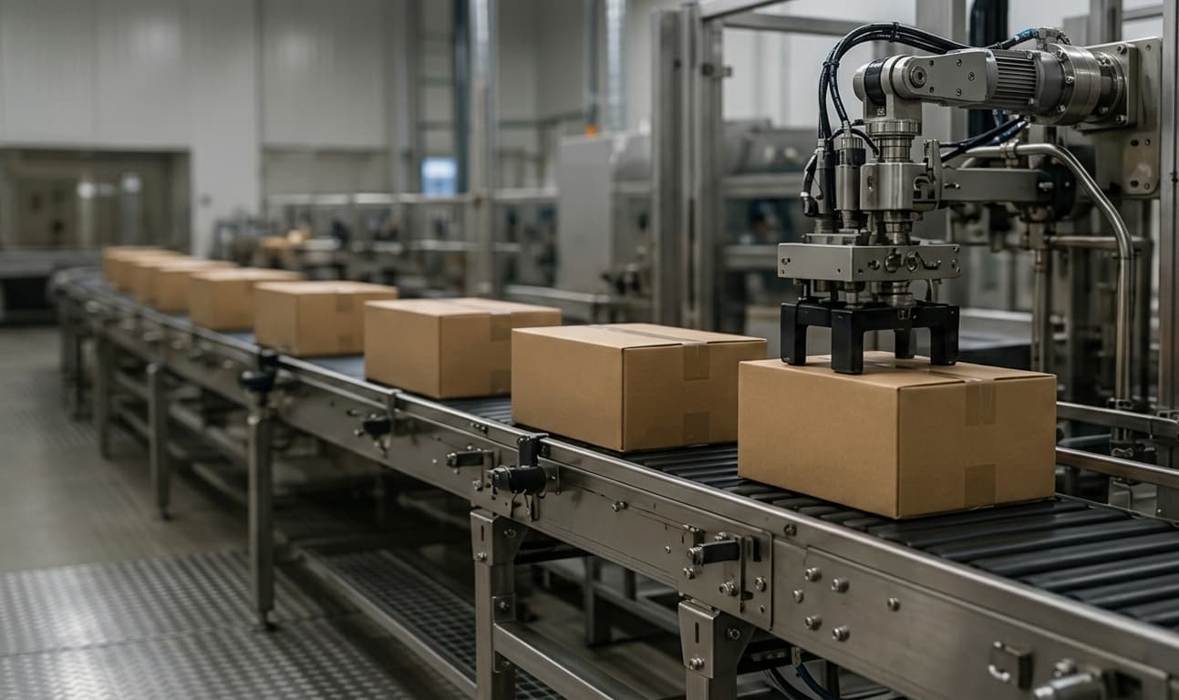 Automated production line handling halal products
